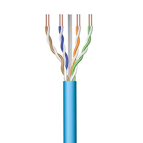 Ewent IM1223 100m Reel Ethernet Netzwerkkabel CAT.6|LSZH|U-UTP|AWG23/1|CU Solid Pure Copper|CPR, Eca Class|10GBit Ethernet|500 MHz| ideal für PCs,Router,Modems,Switches,TVs,PS5,Xbox,BLUE 100 Meter von Ewent