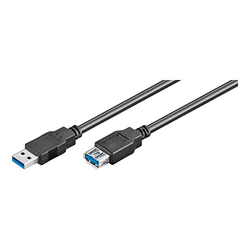 ewent USB 3.0 Kabel Typ A/Stecker auf A/Buchse, doppelt geschirmt, 28 awg Kupfer, Übertragungsgeschwindigkeiten von bis zu 5 gmbit, schwarz, 1,00 m schwarz von Ewent