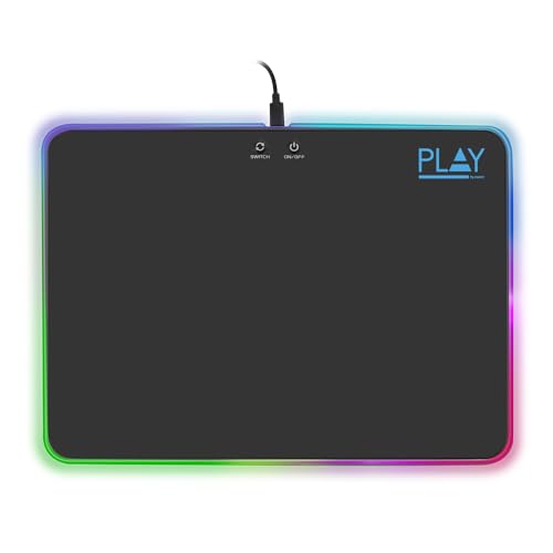 Ewent PL3341 Tapis de Souris Noir - Tapis de Souris (Noir, Uniforme, Acrylique, Caoutchouc, Alimenté par Port USB, Base antidérapante, Tapis de Souris de Jeu) von Ewent