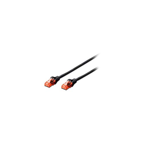 Ewent RJ45 Patchkabel CAT 6 U/UTP, AWG 24/7, 2 Anschlussstecker, 1 m, Schwarz von Ewent