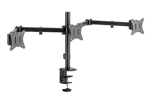 Ewent Tischhalterung für 3 Monitore bis 27 Zoll mit VESA-Halterung, Schwarz von Ewent