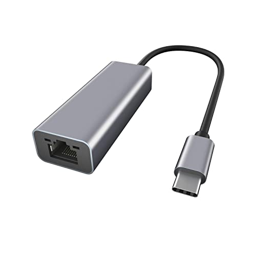 Ewent USB C Gigabit 1000Mbps Ethernet Adapter LAN-Netzwerkkarte Typ USB C auf RJ45 für PC, Mac, iPad Pro 2020 Huawei Matebook Aluminium von Ewent