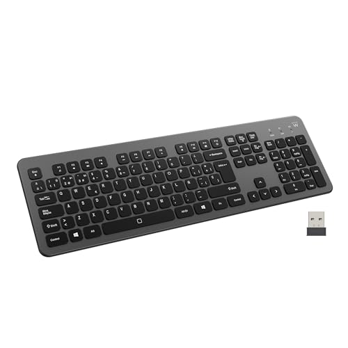 Kabellose Tastatur mit Hintergrundbeleuchtung EW3296 – Bluetooth + Wireless 2,4 GHz, Layout Español, leise Tasten, wiederaufladbarer Akku, Full Size Kabellose Tastatur mit Hintergrundbeleuchtung EW3296 – Bluetooth + Wireless 2,4 GHz, Layout Español, leise Tasten, wiederaufladbarer Akku, Full Size von Ewent