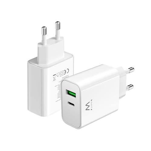 USB C Ladegerät, Ewent Ladegerät für iPhone 15/14/13/12/11/Pro/Max/Mini/SE/X/XR/XS/8/7, iPad Pro/Air, Air/Pods Pro, Samsung Galaxy Note, Huawei, XiaoMi etc., 2-Port, 30W Typ C Super Schnell von Ewent