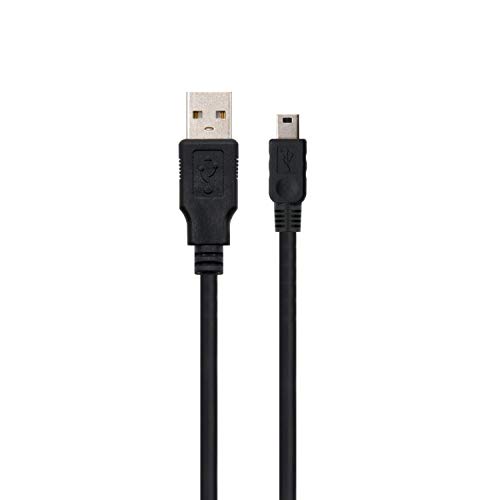 ewent Kabel USB 2.0 Typ A/B Stecker/Mini, Laden und Synchronisieren für Navigation Systeme, Digitale Kameras, MP3, doppelt Kupfer 28 AWG geschirmt, 1,8 m, schwarz von Ewent