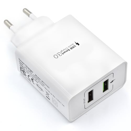 iPhone 14/13/12/11/Pro/Max/Mini/SE/X/XR/XS/8/7, iPad Pro/Air, Air/Pods Pro, Samsung Galaxy Note, Huawei, XiaoMi usw., Duales USB-A-Ladegerät,Schnellladegeräte Wandladegerät, 30 W Superschnell, 2xUSB-A iPhone 14/13/12/11/Pro/Max/Mini/SE/X/XR/XS/8/7, iPad Pro/Air, Air/Pods Pro, Samsung Galaxy Note, Huawei, XiaoMi usw., Duales USB-A-Ladegerät,Schnellladegeräte Wandladegerät, 30 W Superschnell, 2xUSB-A von Ewent
