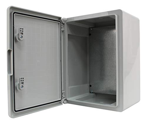 Schaltschrank IP65 Industriegehäuse verzinkter Montageplatte Verriegelung Tür mit umlaufender Dichtung Gehäuse Leergehäuse ABS Kunststoff Schrank (300x400x220mm) von Ewh-Shop