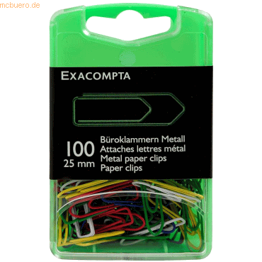 10 x Exacompta Büroklammern 25mm farbig sortiert VE=100 Stück von Exacompta