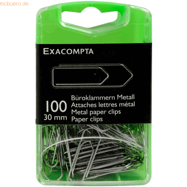 10 x Exacompta Büroklammern 30mm verzinkt VE=100 Stück von Exacompta