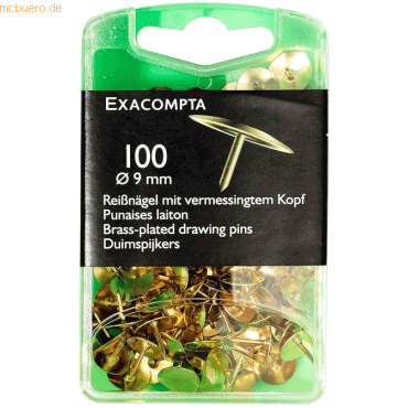 10 x Exacompta Reißnägel 9mm Messing VE=100 Stück von Exacompta