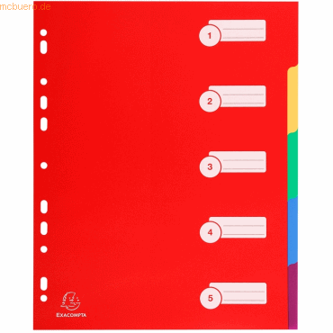 25 x Exacompta Register A4 Maxi PP blanco 5-teilig 25 x Exacompta Register A4 Maxi PP blanco 5-teilig von Exacompta