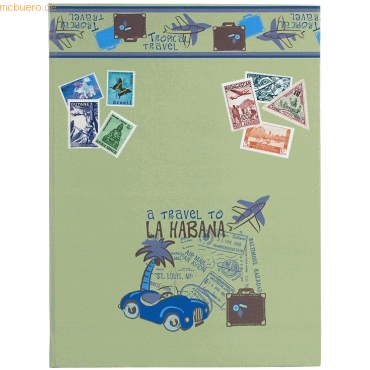 4 x Exacompta Briefmarken-Starterkit Air-Mail mit Album 22,5x30,5cm 16 von Exacompta