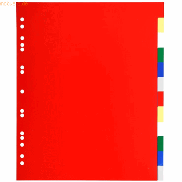 50 x Exacompta Register A4+ PP blanco 12-teilig farbig von Exacompta