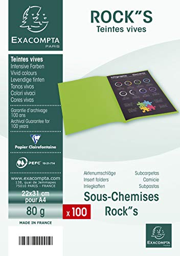 CLAIREFONTAINE 800009E Box 100 Unterordner, grau von Exacompta