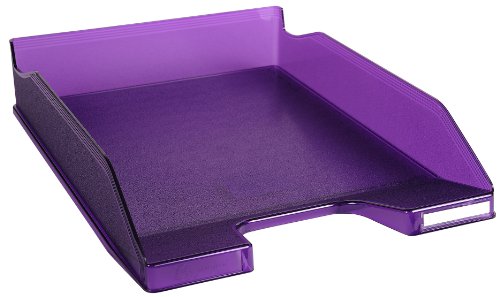 Exacompta 11319D Premium Briefablage Combo Midi DIN A4. Idealer Briefkorb für Ihre Organisation. Robuster und stapelbarer Ablagekorb violett transluzent von Exacompta