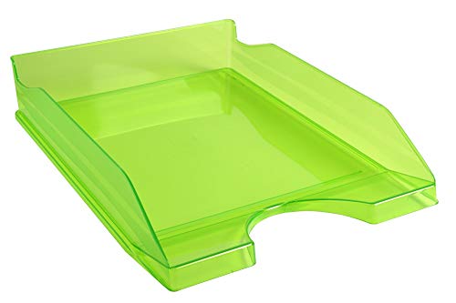 Exacompta 12397D 10er Pack Premium Briefablage Ecotray DIN A4. Ideale Briefkörbe für Ihre Organisation. Robuste und stapelbare Ablagekörbe apfelgrün transluzent von Exacompta