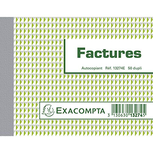 Exacompta 13274E Quittungsblock, 105 x 135 mm, selbstdurchschreibend, französischer Druck von Exacompta