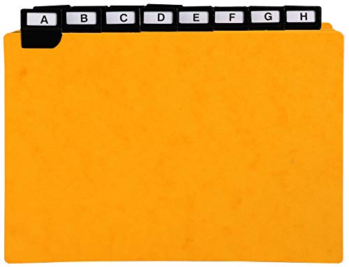 Exacompta 13758E Trennblätter Colorspan 24 teilig gelb DIN A5 quer mit schwarzen Metalltaben Register von Exacompta