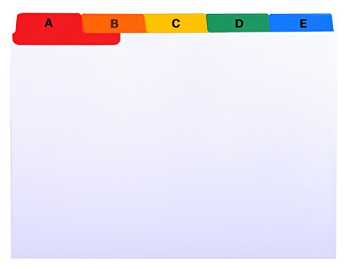 Exacompta 13997E Trennblätter plastifizierter Karton 25 teilig A-Z weiß quer mit bunten Taben 11,7 x 14,8 cm Register von Exacompta
