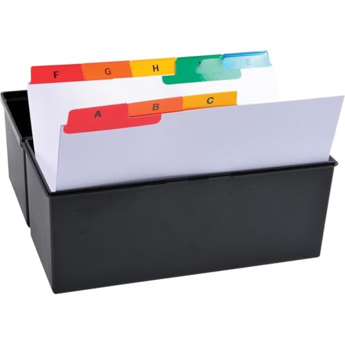 Exacompta 13998E Trennblätter aus plastifizierter Karton 25 teilig DIN A5 quer 16 x 21 cm A-Z weiß mit bunten Taben Register Register Trennlaschen Trennblätter von Exacompta