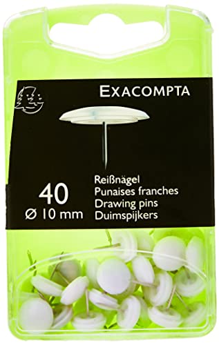 Exacompta 14020E 40er Pack Reißnägel Ø12mm weiß in Kunststoffbox von Exacompta