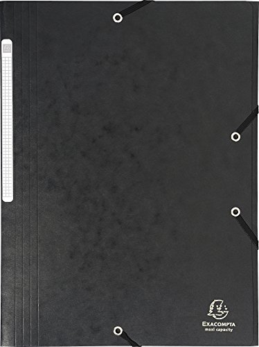 Exacompta 17116H 1 Mappe mit Gummizug Maxi capacity 3 Klappen aus Glanzkarton Maße 24 x 32 cm für Dokumente im Format A4 Farbe Schwarz Exacompta 17116H 1 Mappe mit Gummizug Maxi capacity 3 Klappen aus Glanzkarton Maße 24 x 32 cm für Dokumente im Format A4 Farbe Schwarz von Exacompta