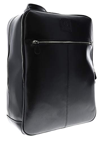 Exacompta 17637E Premium Laptop-Rucksack Exactive aus hochwertigem Leder mit vielen Innentaschen, passend für Laptops und Notebooks bis zu 15,6’’ ideal für Schule, Uni und Arbeit, schwarz von Exacompta