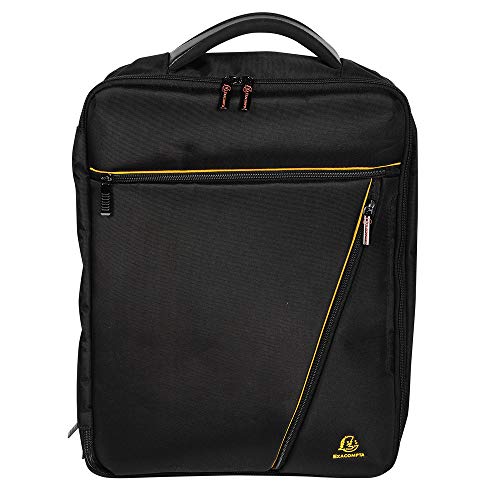 Exacompta 17734E Premium Rucksack Exactive Dual mit 2 Tragegriffen und Schulterriemen viele Innentaschen wasserabweisend, passend für Laptops bis zu 15,6’’ ideal für Schule, Uni und Arbeit, schwarz von Exacompta