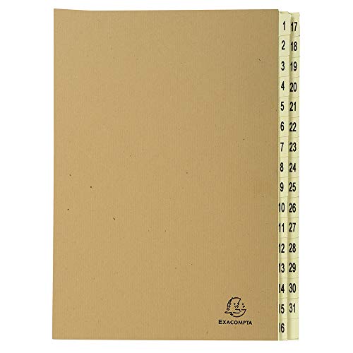 Exacompta 22219E Recycling Pultordner Ordonator Forever aus extra starkem Karton 31 Fächer in elfenbeinfarbe 1-31 für DIN A4 Ordnungsmappe Fächermappe Registermappe braun Exacompta 22219E Recycling Pultordner Ordonator Forever aus extra starkem Karton 31 Fächer in elfenbeinfarbe 1-31 für DIN A4 Ordnungsmappe Fächermappe Registermappe braun von Exacompta
