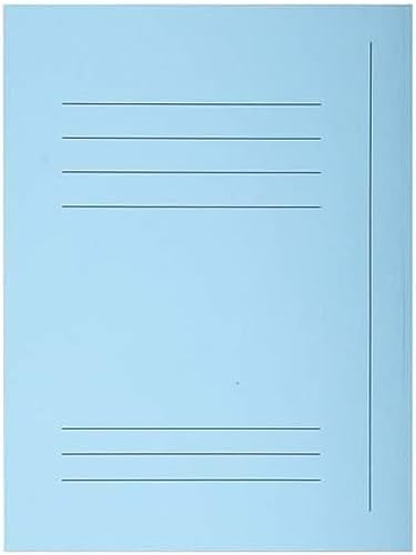 Exacompta 235006E Aktenmappen Packung (mit 25 Aktenmappen, aus Manila-Karton, 3 Klappen, mit Beschriftungsfeld, 250 g, DIN A4, 21 x 29,7 cm) hellblau von Exacompta
