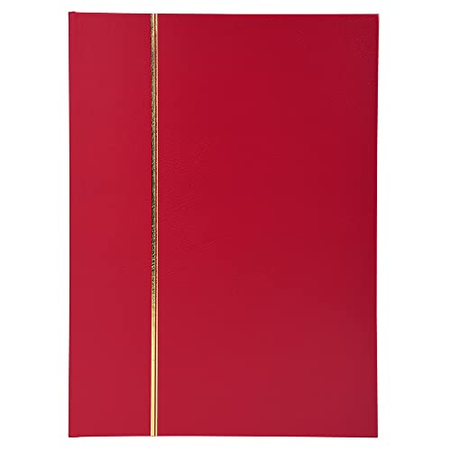 Exacompta 26133E Premium Briefmarken-Sammel-Album Classic mit 16 schwarzen Seiten Einsteckbuch aus Halbleder für Ihr Hobby Briefmarkenalbum rot von Exacompta