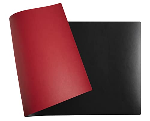Exacompta 29161E Flexible Schreibunterlage Home Office, aus zweifarbigem Kunstleder (Polyurethan), weich und widerstandsfähig, 43 x 90 cm, schwarz/rot von Exacompta