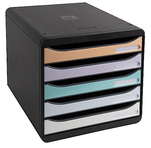Exacompta 3094296D Premium Ablagebox mit 5 Schubladen für DIN A4+ Dokumente. Belastbare Schubladenbox aus 100% Recycling-Kunstsoff Blauer Engel Big Box Plus Horizon Schwarz|Aquarell Exacompta 3094296D Premium Ablagebox mit 5 Schubladen für DIN A4+ Dokumente. Belastbare Schubladenbox aus 100% Recycling-Kunstsoff Blauer Engel Big Box Plus Horizon Schwarz|Aquarell von Exacompta