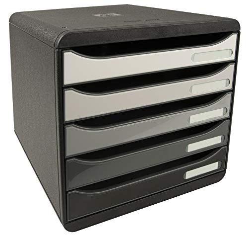 Exacompta 3097294D Premium Ablagebox mit 5 Schubladen für DIN A4+ Dokumente. Stapelbare Schubladenbox mit hoher Kapazität für mehr Platz auf dem Schreibtisch Big Box Shades Of Grey Graustufen Exacompta 3097294D Premium Ablagebox mit 5 Schubladen für DIN A4+ Dokumente. Stapelbare Schubladenbox mit hoher Kapazität für mehr Platz auf dem Schreibtisch Big Box Shades Of Grey Graustufen von Exacompta