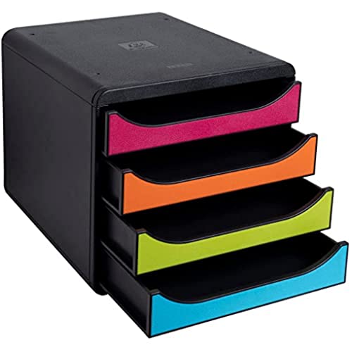 Exacompta 310498D Premium Ablagebox mit 4 Schubladen für DIN A4+ Dokumente. Belastbare Schubladenbox mit hoher Kapazität für mehr Platz auf dem Schreibtisch Big Box Iderama Schwarz|Bunt Exacompta 310498D Premium Ablagebox mit 4 Schubladen für DIN A4+ Dokumente. Belastbare Schubladenbox mit hoher Kapazität für mehr Platz auf dem Schreibtisch Big Box Iderama Schwarz|Bunt von Exacompta