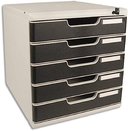Exacompta 331014D Ablagebox Modulo mit 5 abschließbare Schubladen für DIN A4+ Dokumente. Belastbare Schubladenbox mit hoher Kapazität für mehr Platz auf dem Schreibtisch grau/schwarz Exacompta 331014D Ablagebox Modulo mit 5 abschließbare Schubladen für DIN A4+ Dokumente. Belastbare Schubladenbox mit hoher Kapazität für mehr Platz auf dem Schreibtisch grau/schwarz von Exacompta