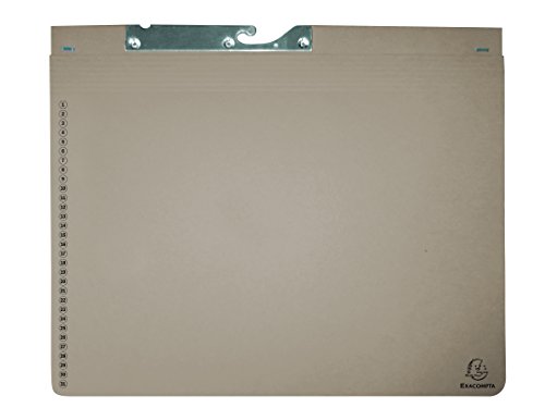 Exacompta 353110B 25er Pack Pendelhefter Exaflex aus extra starkem Recycling Karton, mit einer dehnbaren Tasche am Rückendeckel ideal für Büro, Kanzlei und Anwälte Blauer Engel grau von Exacompta