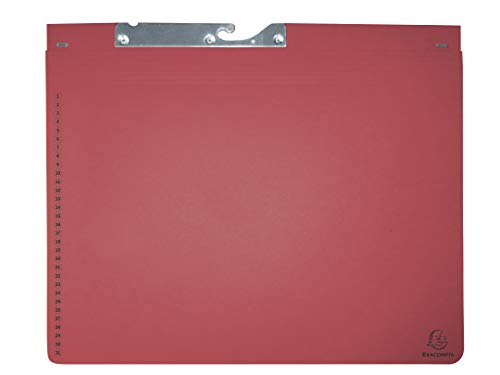 Exacompta 353203B Pendelhefter (2 Abheftvorrichtungen, 320 g/qm, dehnbare Tasche im Rücken) 1 Stück rot von Exacompta