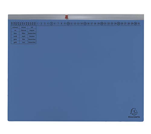 Exacompta 370107B Exaflex Premium Kanzlei-Hängehefter (1 Abheftvorrichtung, Linksheftung) 1 Stück, blau von Exacompta