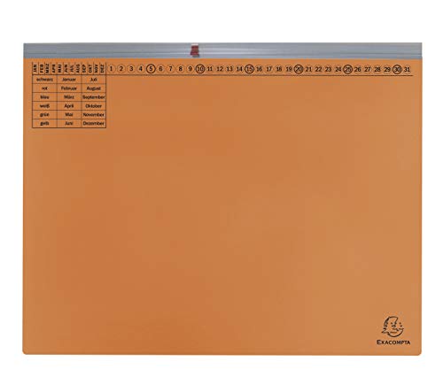 Exacompta 370109B Exaflex Premium Kanzlei-Hängehefter (1 Abheftvorrichtung, Linksheftung) 1 Stück, orange von Exacompta