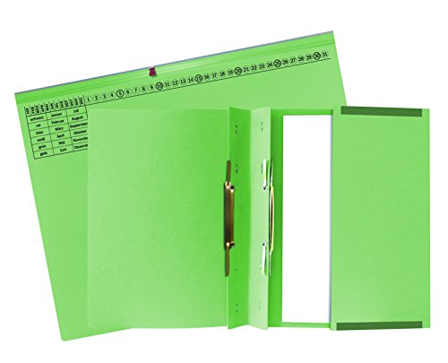 Exacompta 370325B 25er Pack Premium Kanzlei Hängehefter Exaflex Linksheftung, zwei Abheft-Vorrichtungen, extra starker Recycling Karton Dehntasche für Büro Kanzlei und Anwälte Blauer Engel Grün von Exacompta