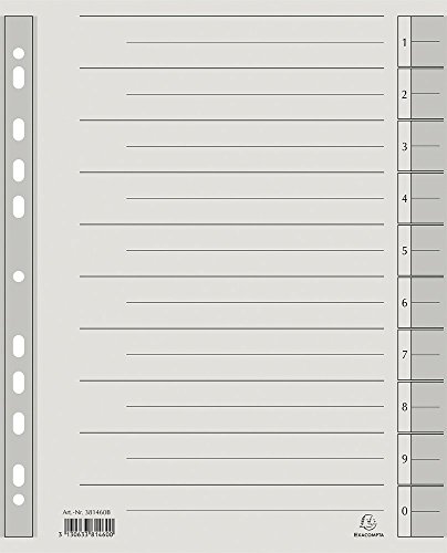 Exacompta 381460B Trennblätter mit Perforation, grau Exacompta 381460B Trennblätter mit Perforation, grau von Exacompta