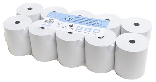 Exacompta 40808E 10er Pack Thermopapierrollen 1-lagig, Breite: 80mm, Länge 76m, Durchmesser Kern: 12mm 48g/m² Thermorolle für Kassen Kassenrolle Exacompta 40808E 10er Pack Thermopapierrollen 1-lagig, Breite: 80mm, Länge 76m, Durchmesser Kern: 12mm 48g/m² Thermorolle für Kassen Kassenrolle von Exacompta