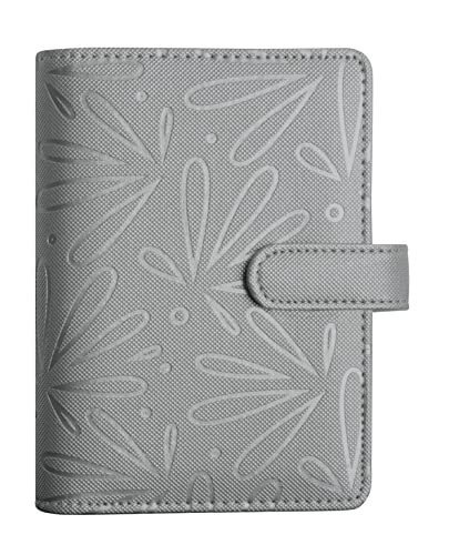 Exacompta - 420119E – Organizer Exatime 14 Floralie – 11 x 14,5 cm – Wochenkalender 16 Monate – September 2023 bis Dezember 2024 – Farbe Silber von Exacompta