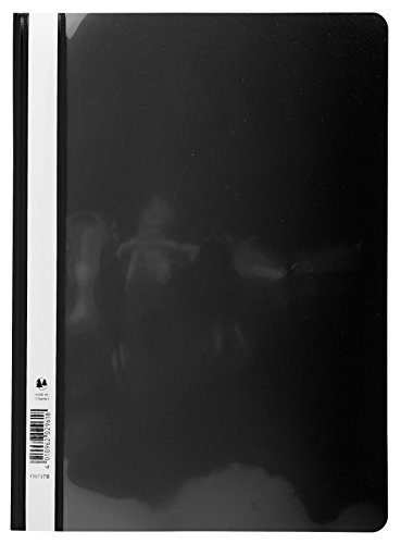 Exacompta 439701B Packung mit 25 Sichthefter (mit beschriftungsstreifen aus PVC mit schutzfolie, DIN A4, 21 x 29,7 cm) schwarz von Exacompta