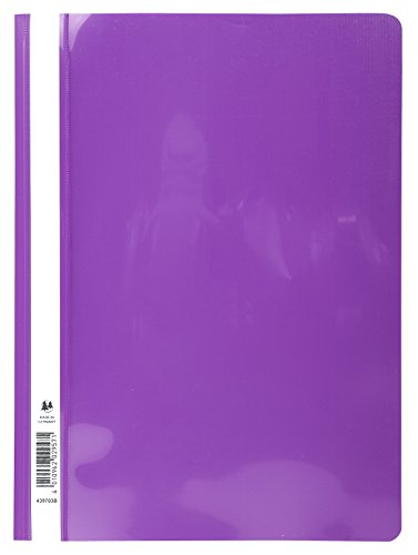Exacompta 439718B Sichthefter (PVC, Beschriftungsstreifen, Schutzfolie, DIN A4, 21 x 29,7 cm) 25er Pack violett von Exacompta