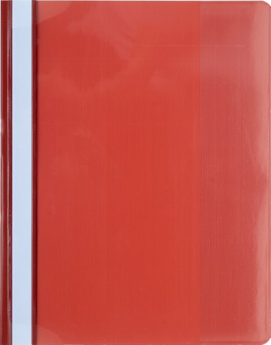Exacompta 439903B Sichthefter (PVC Premium Qualität, Beschriftungsstreifen, DIN A4) 10er Pack rot von Exacompta