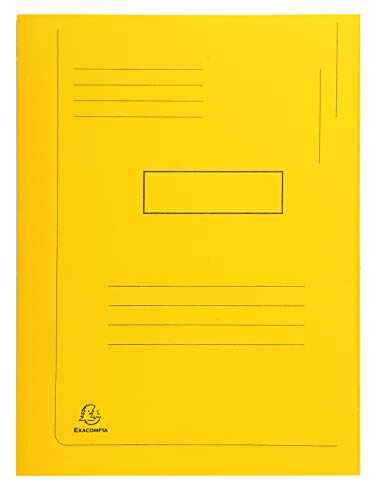 Exacompta 445009E Packung mit 50 Aktenmappen Forever, 2 Klappen (aus recyceltem Karton 280g/qm, umweltfreundlich) 50er Pack gelb von Exacompta