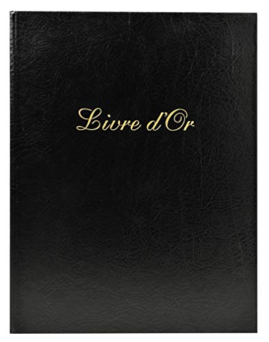 Exacompta 4981E Gästebuch Alpille, Cover aus Kunstleder, 100 Seiten, blanko, weiß, 27 x 22cm, 1 Stück, Schwarz von Exacompta
