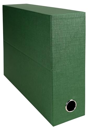 Exacompta - 5 Stück Transferboxen 89527E aus Leinenpapier - Rücken 90 mm - mit Metallöse - für DIN A4 - Maße 25,5 x 34 x 9 cm - dunkelblau - fertig montiert von Exacompta
